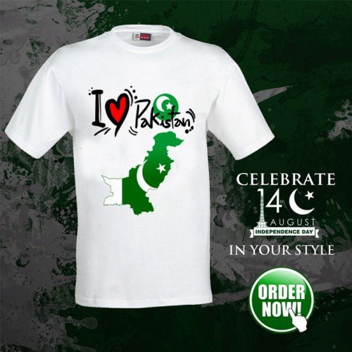 I Love Pakistan half Sleeves T-Shirt For Men