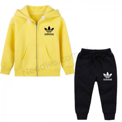 Yellow Zipper Ad Winter Tracksuit For Kids