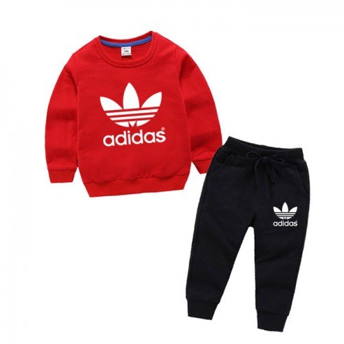Red Ad Sweatshirt And Trouser Winter Tracksuit For Kids 