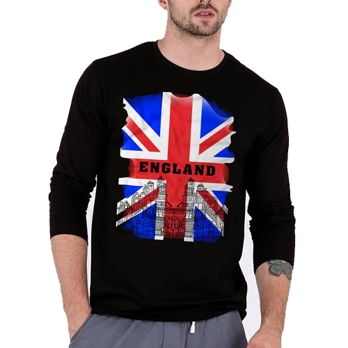 England Black Full Sleeves T-Shirt