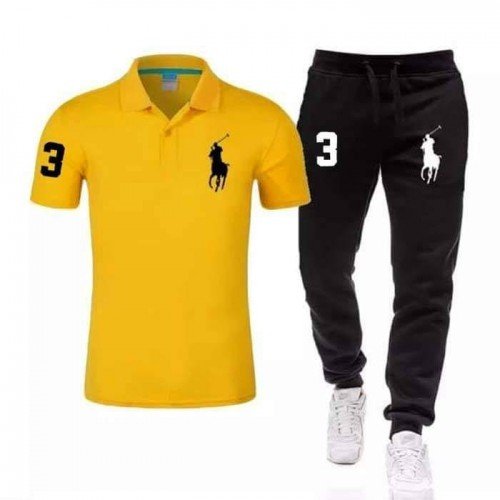 High Quality Yellow Polo Tee with Trouser For Men