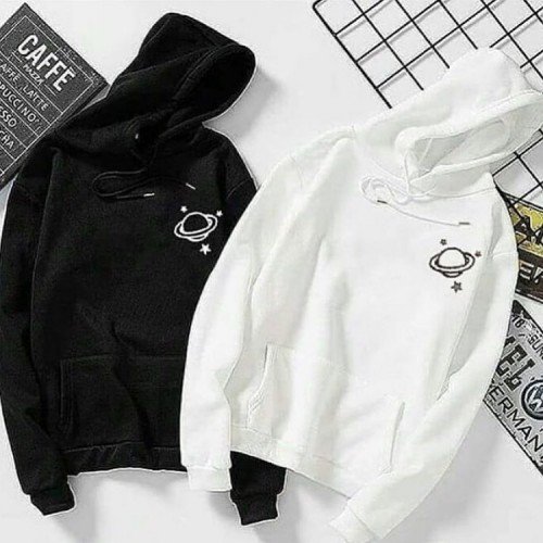 Bundle of 2 Black & White Pullover Hoodies For Girls