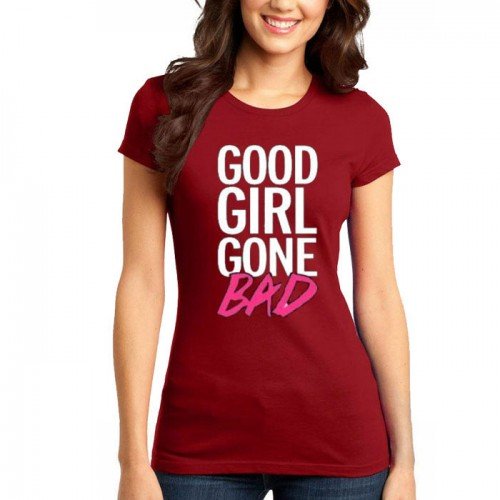Good Girl Maroon Printed T-Shirt