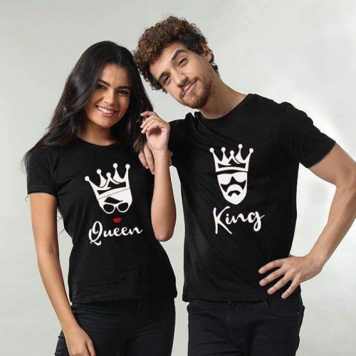 Bundle of Two King & Queen Half Sleeves T-Shirt
