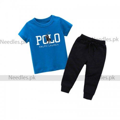 Polo Blue Summer Tracksuit For Kids
