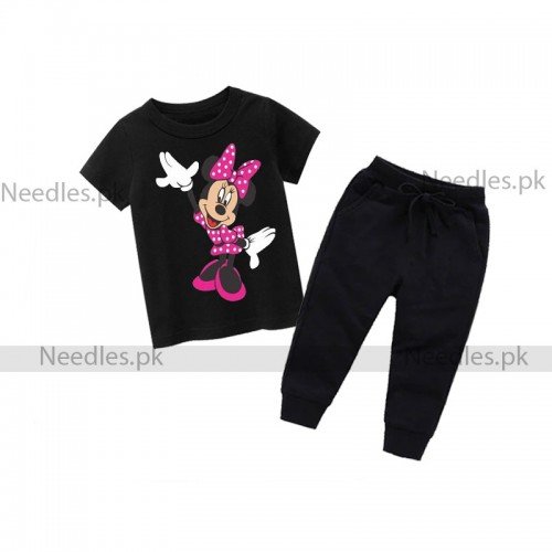Mickey Black Summer Tracksuit For Kids