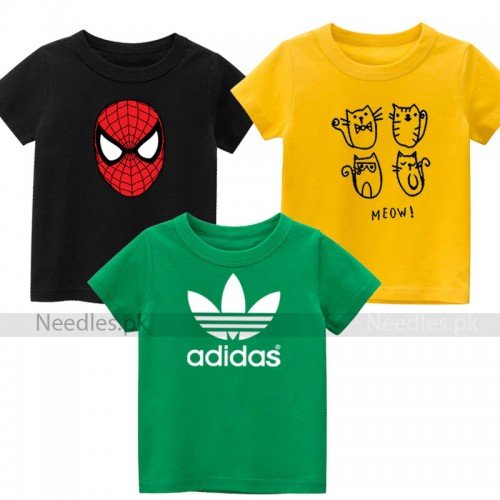 Bundle of 3 Best Quality Summer T-Shirt For Kids
