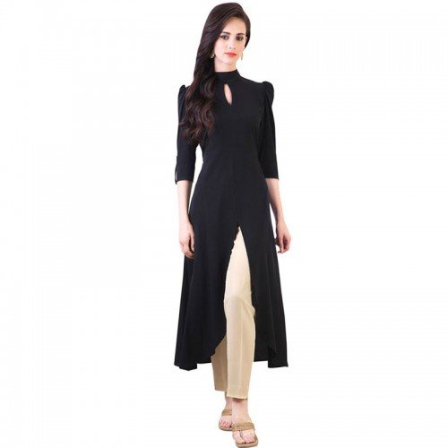 Black High-Quality Tunic Top For Ladies