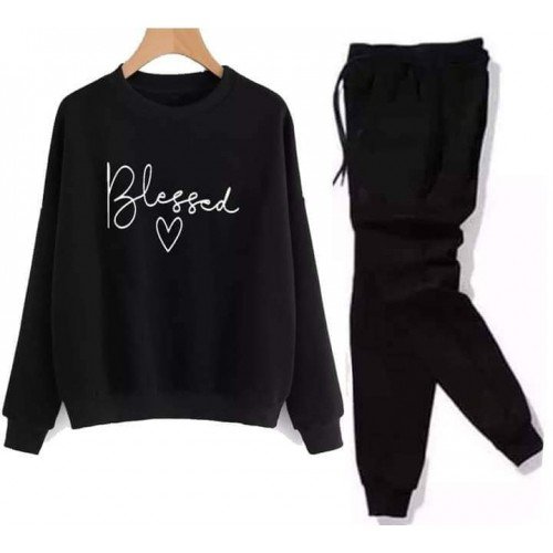 Blessed Black Winter Tracksuit For Ladies