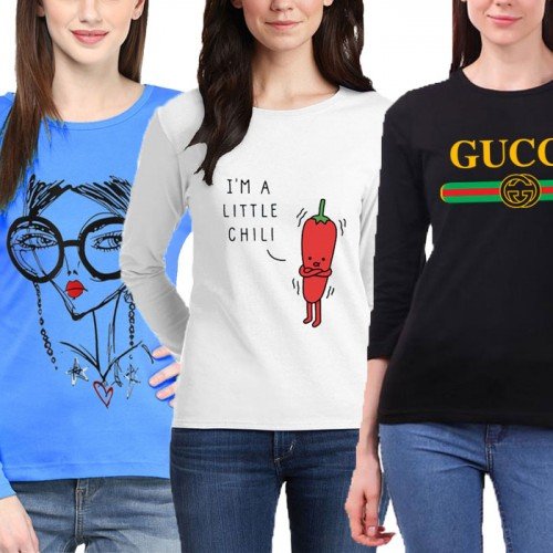 Bundle of 3 High Quality T-Shirt For Ladies 