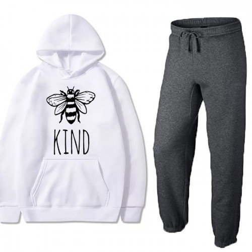 Be Kind White Winter Tracksuit For Girls