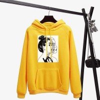 Women Design Yellow Pullover Hoodie