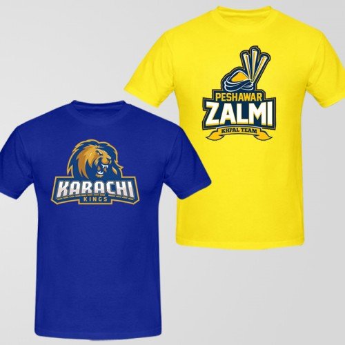 Bundle of 2 High Quality Karachi & Zalmi T-Shirts