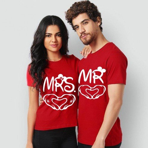 Mr n Mrs Best Quality Couple Tees in Red