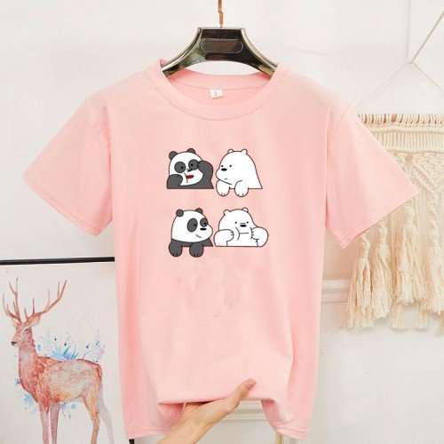 Bear Pink Summer T-Shirt For Girls