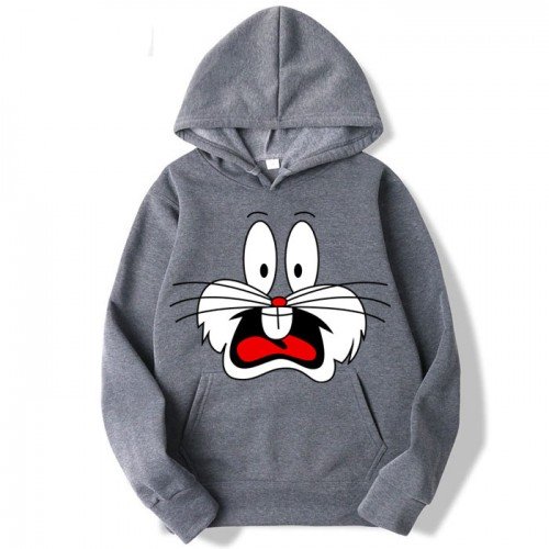 Bugs Bunny Grey Printed Hoodie
