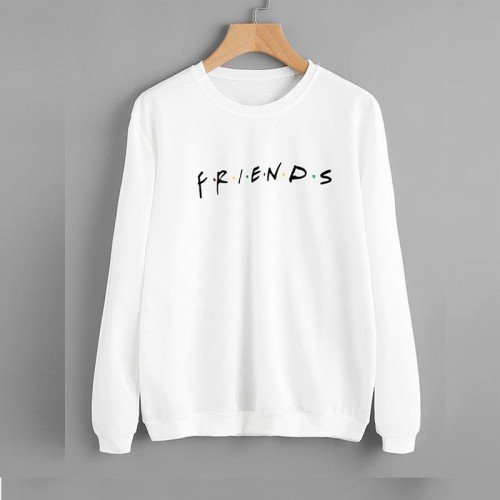 Friends White Pullover Sweatshirt For Ladies