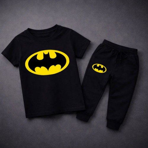 Batman Black Summer Tracksuit For Kids