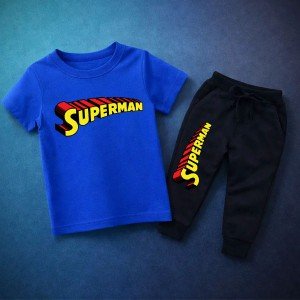Superman Blue Summer Tracksuit For Kids