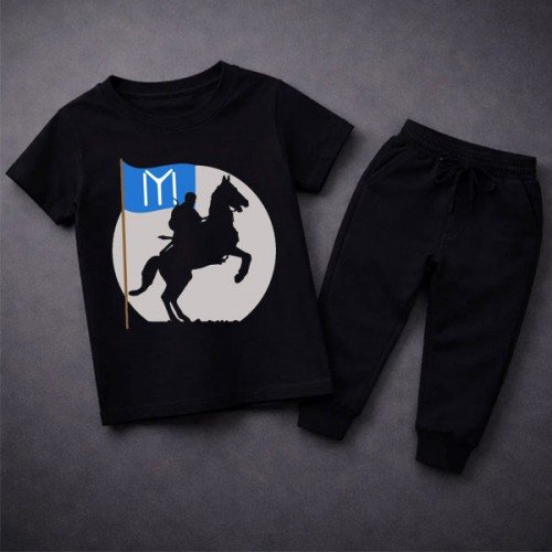Ertugrul Black Summer Tracksuit For Kids