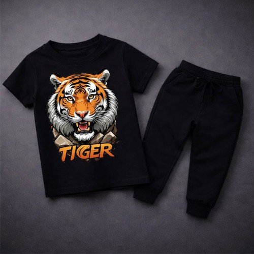 Black Tiger Summer Tracksuit For Kids