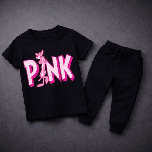 Pink Panther Black Summer Tracksuit For Kids