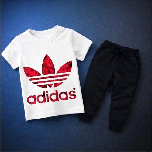 White Ad Summer Tracksuit For Girls