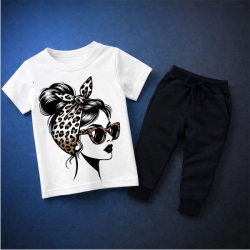 White Stylish Girls Summer Tracksuit