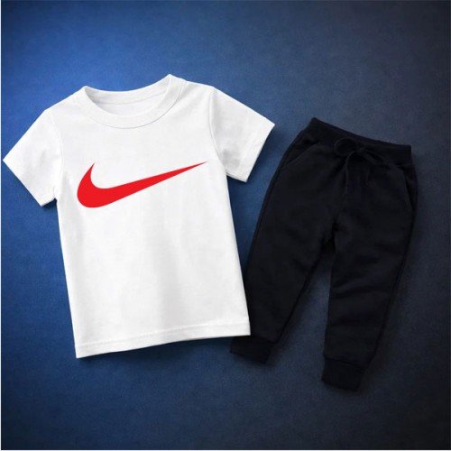 NK White Summer Tracksuit For Kids