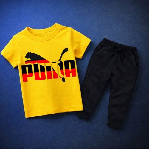 Pm Yellow Summer Tracksuit For Kids