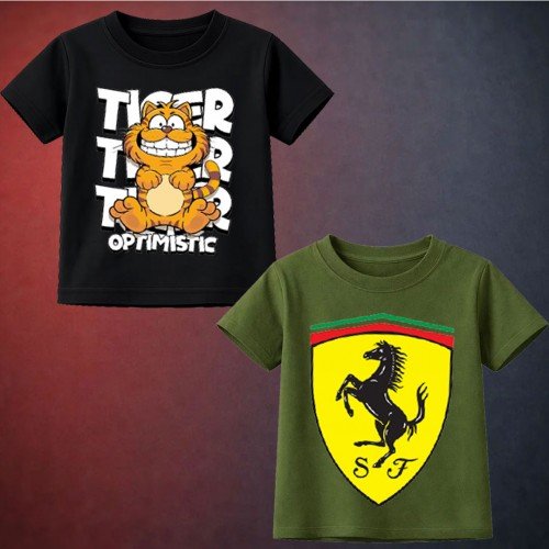 Bundle Of 2 Printed T-Shirt For Kids D1