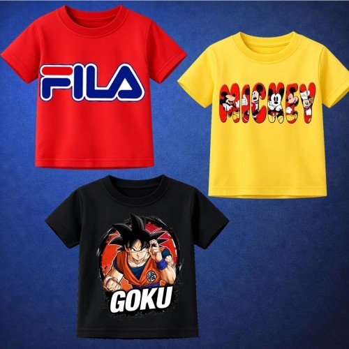 Bundle Of 3 Printed T-Shirt For Kids D3