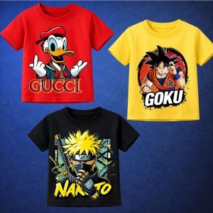 Bundle Of 3 Printed T-Shirt For Kids D4