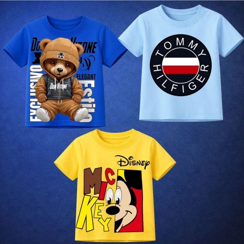 Bundle Of 3 Printed T-Shirt For Kids D5