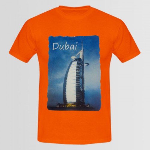 Dubai Orange Half Sleeves T-Shirt For Men Dubai Orange Half Sleeves T-Shirt For Men