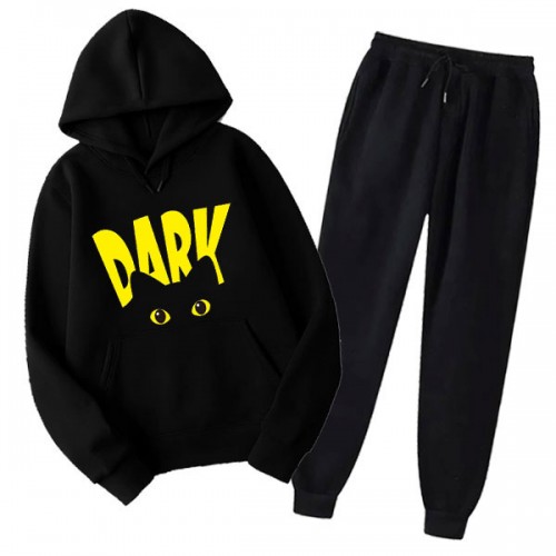 Black Dark Winter Tracksuit For Men's