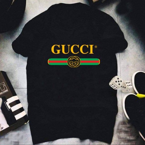 Gc Black Half Sleeves T-Shirt