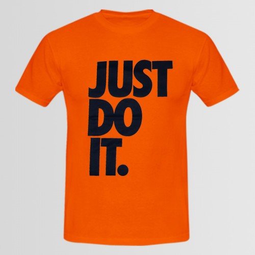 Just do it Logo High Quality Printed T-Shirt in Orange