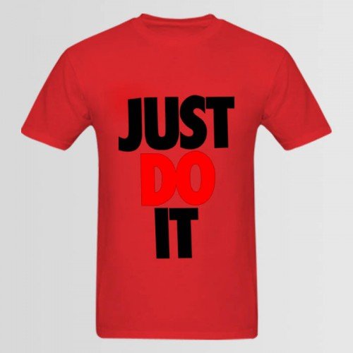 Just do it Red Half Sleeves T-Shirt For Men