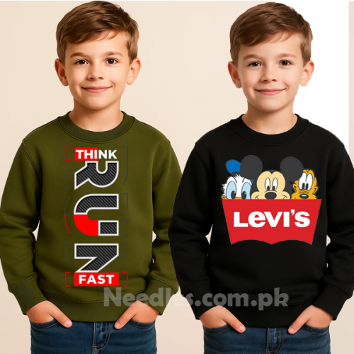 Pack Of 2 Printed Stylish Sweatshirt For Kids