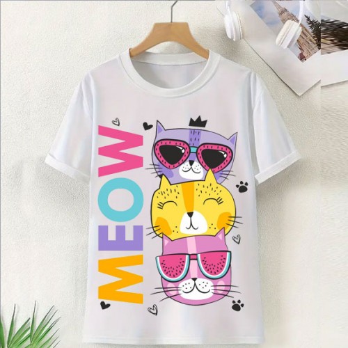 Meow Stylish Printed Tshirt For Women's