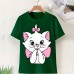 Pretty Cat Printed Tshirt For Women's