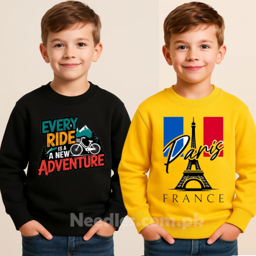 Bundle Of 2 Yellow & Black Sweatshirt For Kids