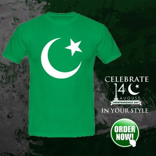 Pakistani Flag half Sleeves T-Shirt For Men