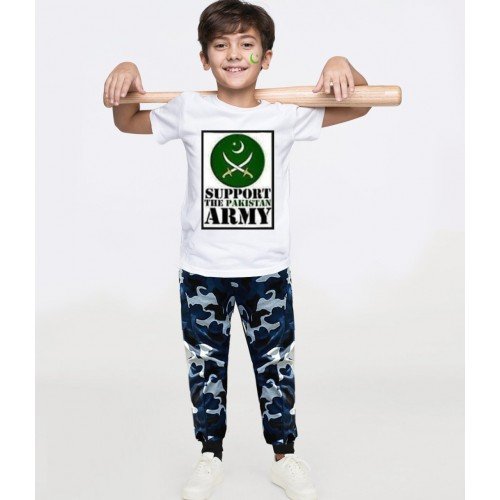 Army Love White Tracksuit For Kids
