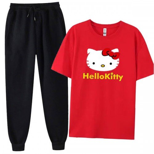 Hello Kitty Red Summer Tracksuit For Women's