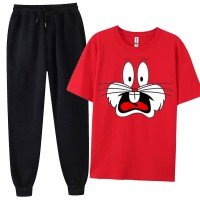 Red Bugs Bunny Summer Tracksuit For Women's