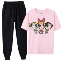 Pink Girls Summer Tracksuit For Women's
