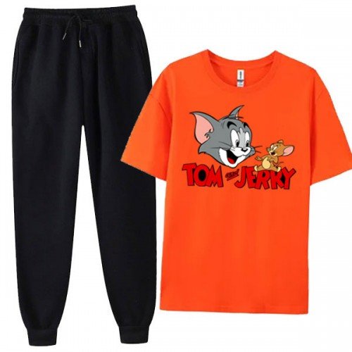 Tom & Jerry Orange Women Summer Tracksuit