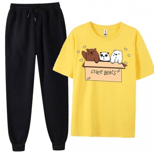 Yellow Bear Box Summer Tracksuit For Womens